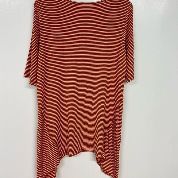 Soft Surroundings Terra Orange & White Striped Tunic Size Medium - Picture 3 of 11